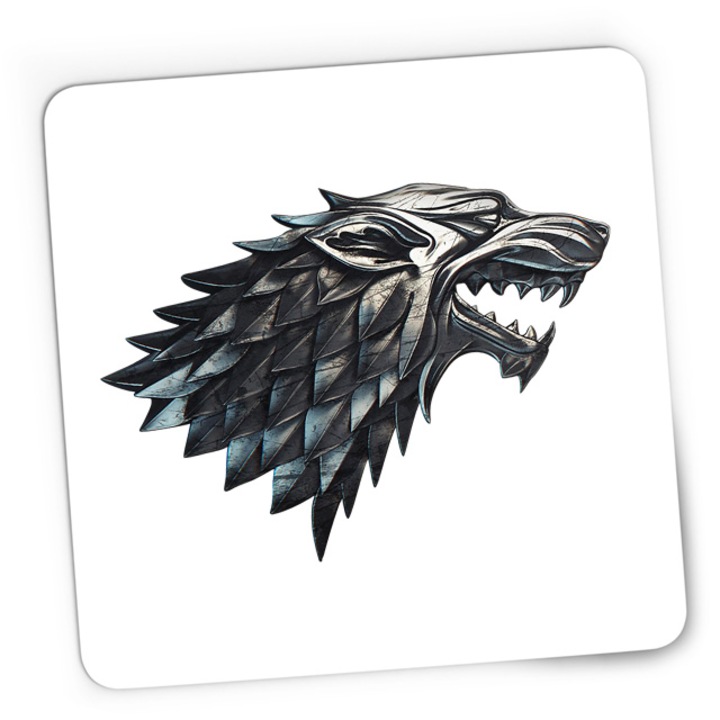 Mousepad Gaming Game of Thrones Wolf Head Banner Tribute, 21x19 см