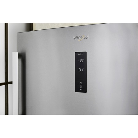 Frigider cu doua usi Whirlpool W84TE 72XAQUA2, 574 l, Dual No Frost, Clasa E, Dispenser apa, H 186 cm, Inox