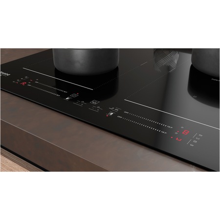 Plita incorporabila Hotpoint HS5160CNE, Inductie, 4 zone de gatire, 1 zona gatire FlexiCook, 4 zone booster, Timer, Blocare acces copii, Power Management, Indicator incalzire reziduala, 60 cm, Negru