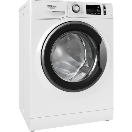 Masina de spalat rufe Hotpoint Natis NM11846WSAEUN, 8 kg, 1400 rpm, Clasa A, Steam Refresh, Steam Hygiene, Motor Inverter, Display Digital, Alb/Silver