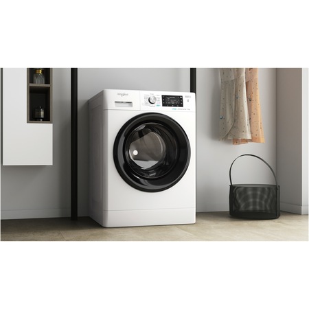 Masina de spalat rufe Whirlpool FreshCare+ FFD11469BVEE, 11kg, 1400 rpm, Clasa A, Steam Refresh, Steam Hygiene, Tehnologia al-6lea Simt, Motor Inverter, Display LCD, Alb/Negru