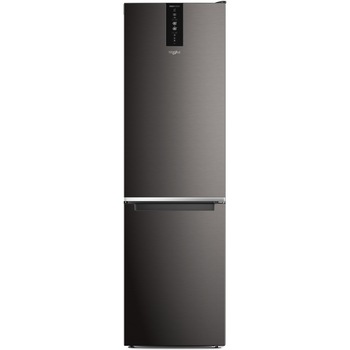 Combina frigorifica Whirlpool W7X93TKS, 367 l, Total No Frost, Clasa D, Tehnologia 6TH Sense, Iluminare LED, H 202.7 cm, Negru/Inox