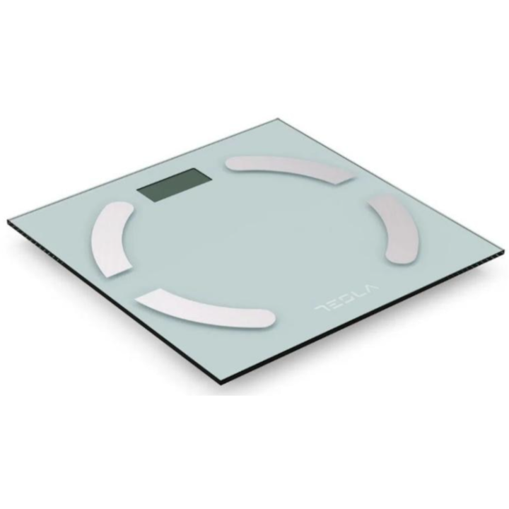 Cantar corporal de diagnostic Tesla BS301WX, 180kg, baterii 2xAAA, 30x30 cm, masurare masa musculara, nivel grasime, nivel de apa din corp, Alb