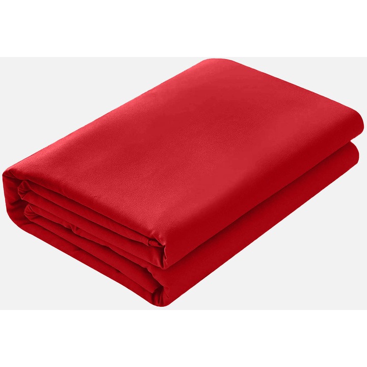 Cearsaf de pat cu elastic din bumbac ranforce 100%, densitate 120 g/mp, Rosu, 160/200cm