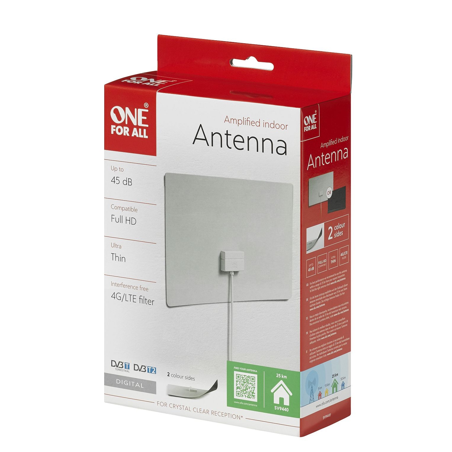 Antenne Intérieure One For All SV9440 Avec Filtre 5G, Neuve Sous Emballage