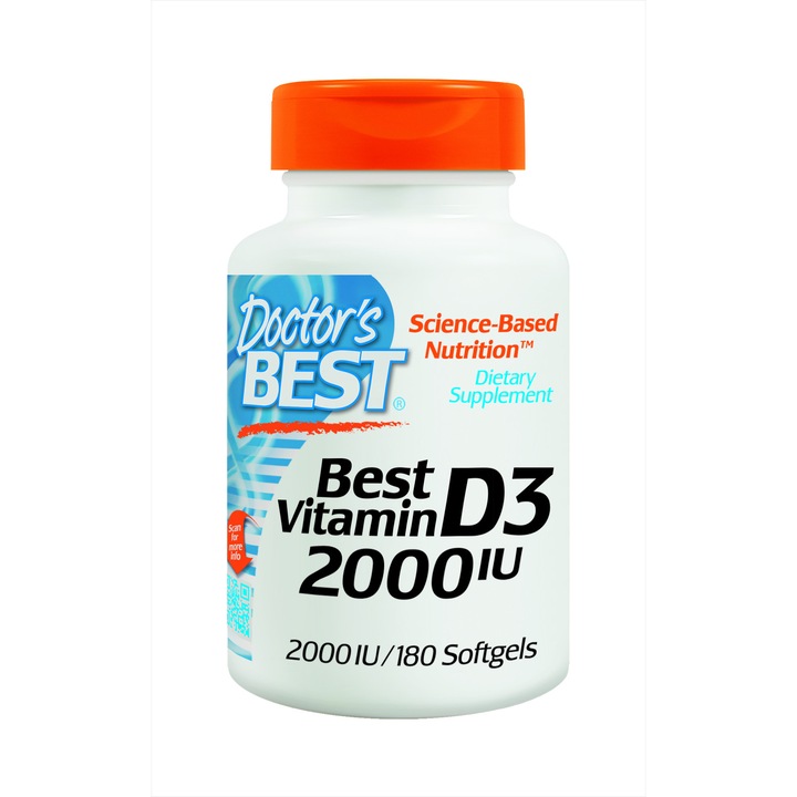 Витамин D3 2000 IU DOCTOR`S BEST Best Vitamin D3, 180 SOFTGELS