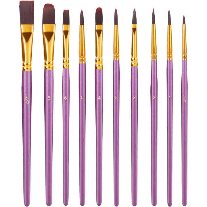 Set 10 pensule vopsea, KitsKap®, Nylon, AlbastruMov