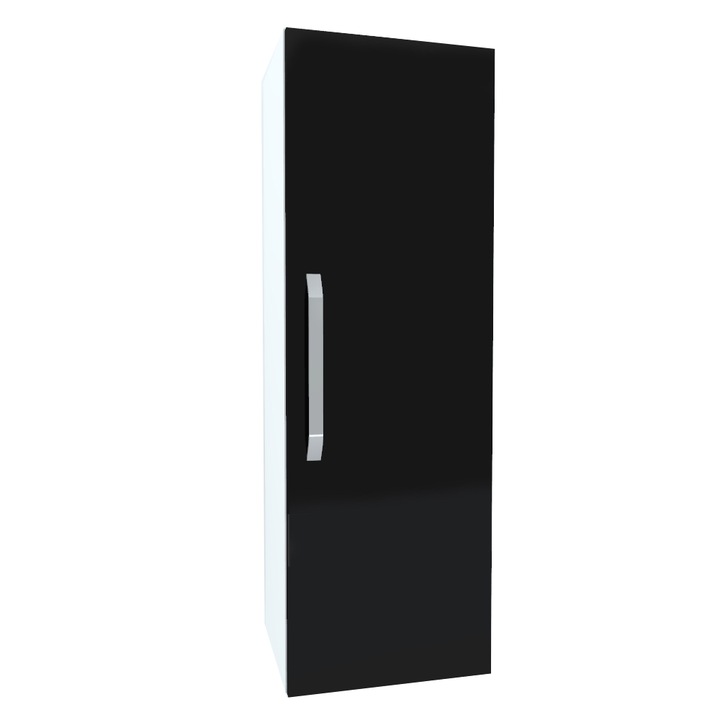 Dulap Suspendat vertical armonia, cu 1 usa cu maner, front PAL Negru, 40 X 120 X 32