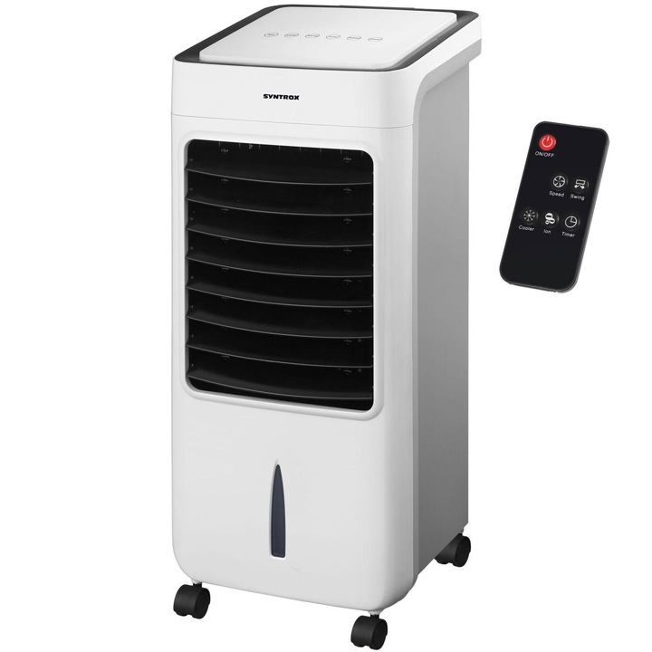 Вентилатор за въздух 4 в 1, Syntrox, 3 скорости, 80 W, Бял/Черен