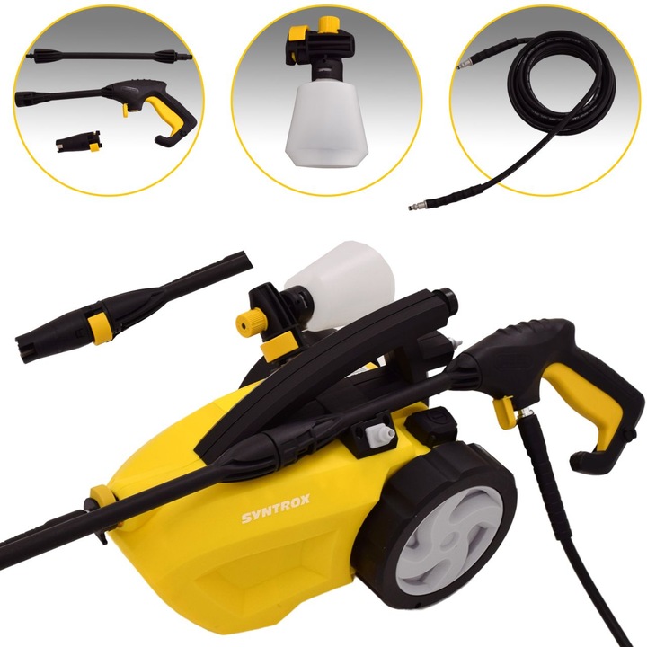 Почистваща машина, Syntrox, 2000 W, 6.5 l, Жълто/Черно