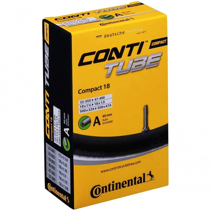 Камера за велосипед Continental Compact 18'' Valve Auto 40мм