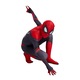 Costum carnaval copii Spider-Man, Cu cagula, AmzBarley®, Halloween, Cosplay, Craciun, Poliester, Rosu/ Negru, 8-10 ani, 140 cm