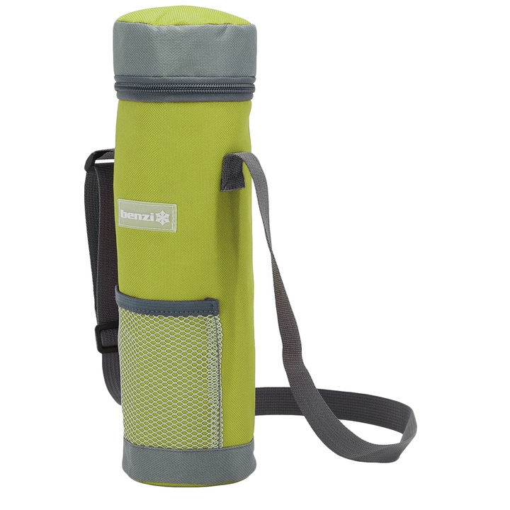 Husa termoizolanta pentru sticla de 1,5 l, Benzi, BZ 5663, Verde deschis