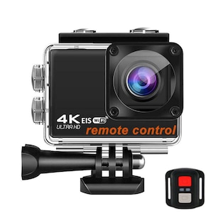 Camera Video Sport 4K E7 Ultradion cu Telecomanda pentru controlarea de la distanta, Action cam WiFi, Accesorii Incluse, Iesire HDMI, Ecran 2 inch IPS, Senzor de imagine Sony IMX386 13M, Rezistenta la Apa, Negru