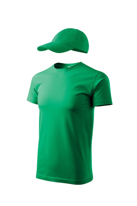Set tricou de barbati si sapca reglabila, Malfini, Elegant Casual, mix 1, Verde Mediu