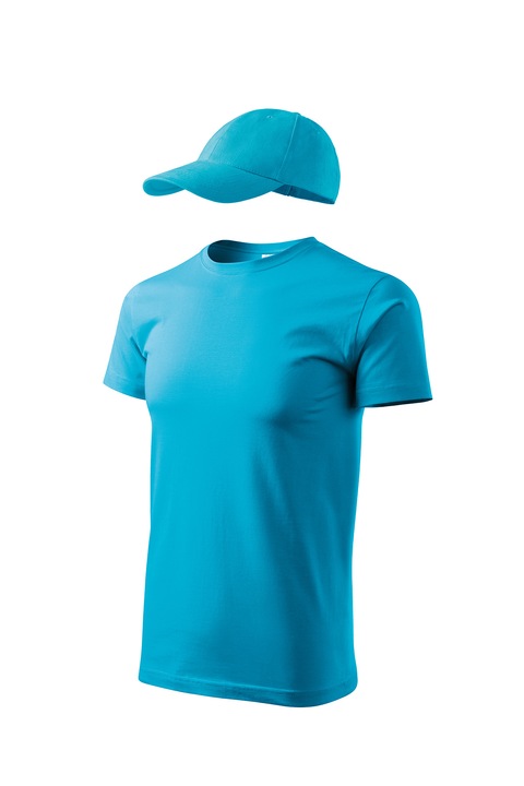 Set tricou de barbati si sapca reglabila, Malfini, Elegant Casual, mix 1, Turcoaz