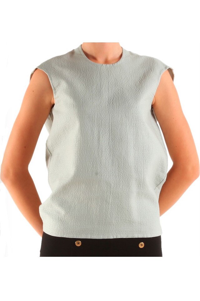 Bluza dama Calvin Klein Collection model Fedora, gri deschis, marimea 38