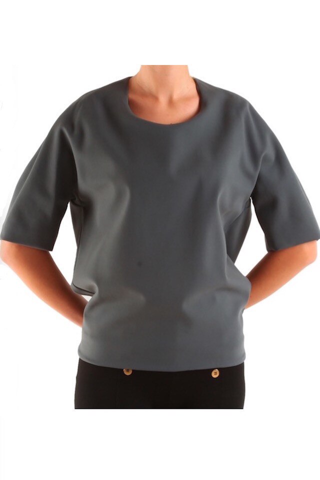 Bluza dama Calvin Klein Collection model Fedora, gri inchis, marimea 38