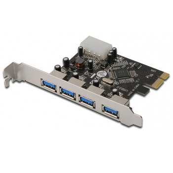 Placa PCI EXPRESS - USB 3.0, 4 porturi, Digitus Placa PCI EXPRESS - USB 3.0, 4 porturi, Digitus