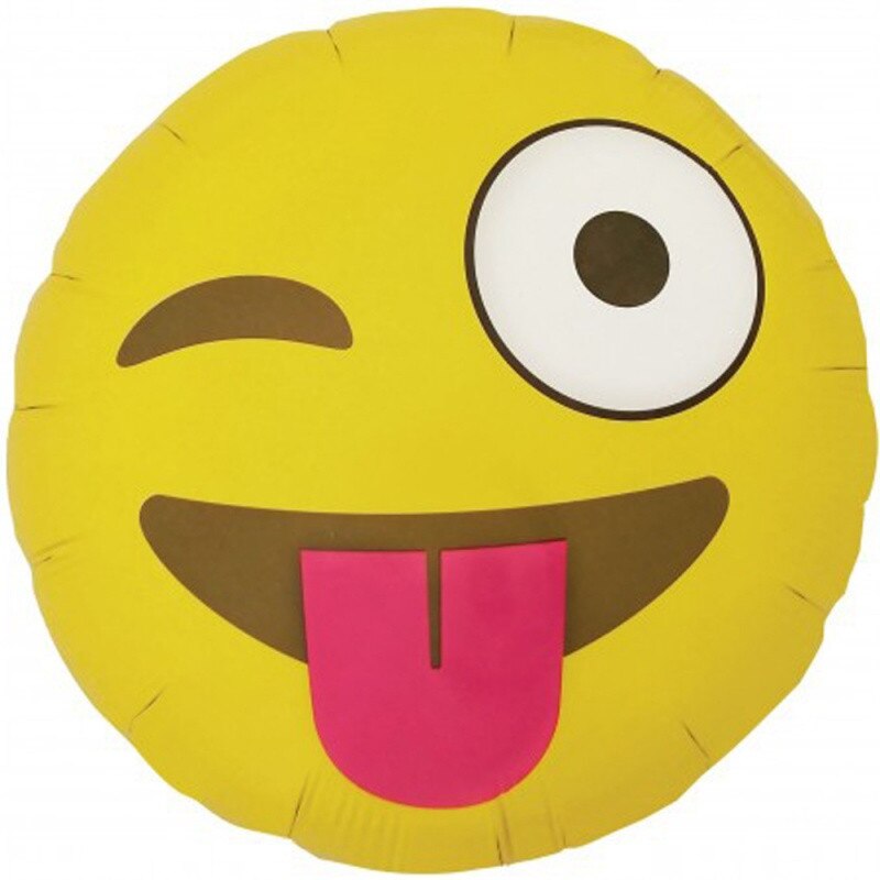 Balon folie 45 cm EMOJI Winking scoate limba, Radar 01273, 1 bucata