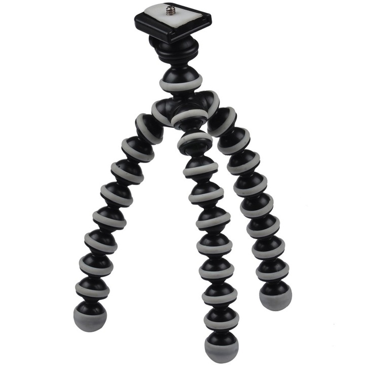 Мини статив размер M гъвкав със система за закрепване за универсални спортни видеокамери, SJCAM, GOPRO HERO