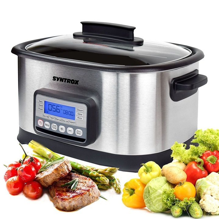 Мултикукър 16 в 1, Syntrox, 1500 W, 7 л, Сребрист/Черен