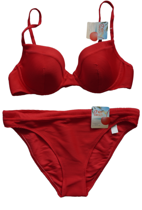 Costum de baie dama, Cherry beach, 23821, 2 piese, Culoare Rosu, Marimea L