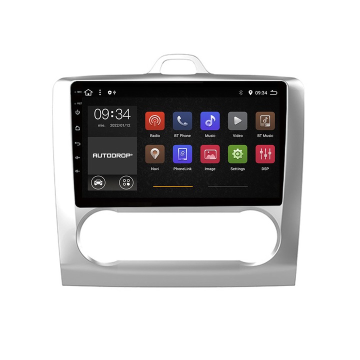 AutoDrop Navigáció, Ford Focus MK2 (2004-2011) automata klímaberendezés, Android 10, négymagos, 2 GB RAM és 32 GB ROM, 9 hüvelykes - AD-BGE9002+AD-BGRKIT117