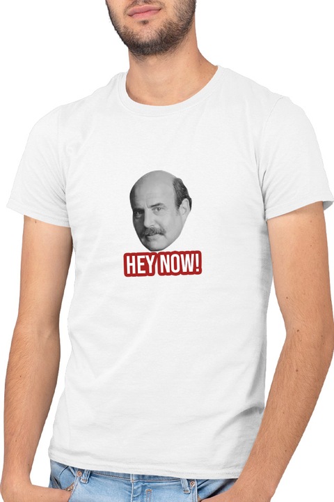 Мъжка тениска The Larry Sanders Show Hank Kingsley Sitcome, Бял