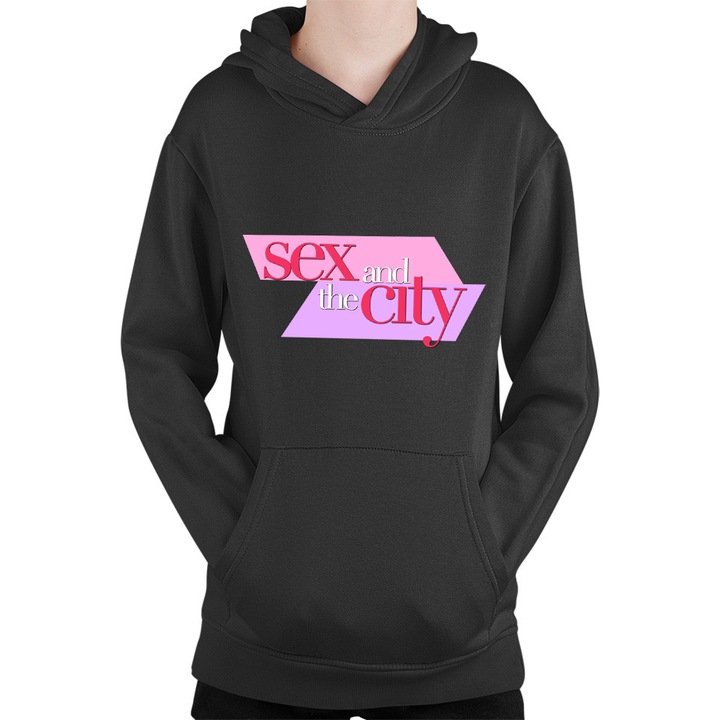 Hanorace copii, Sex and the City Logo Worker Job NY Love, Negru