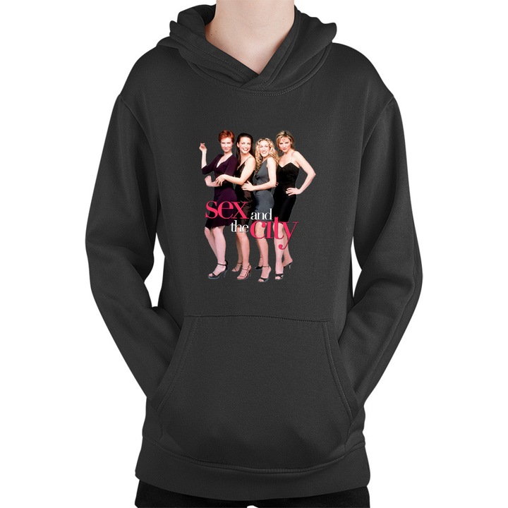 Детски суичър Sex and the City TV Show Drama Comedy Love Story, Черен