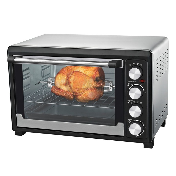 Cuptor cu rotisor, Syntrox, 45 l, 2000 W, Negru