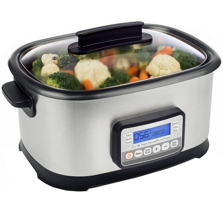 Vákuumos tűzhely 16 az 1-ben, Syntrox, Rozsdamentes acél, 1500 W, 7 l, Ezüst/fekete