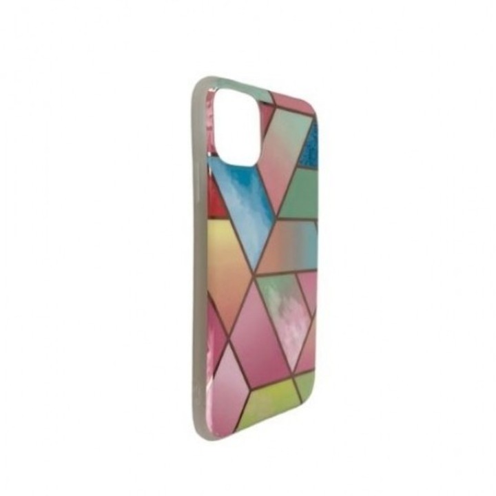Gold Market® защитно покритие за Samsung Galaxy A11 Soft IMD TPU Marble Geometric Pink