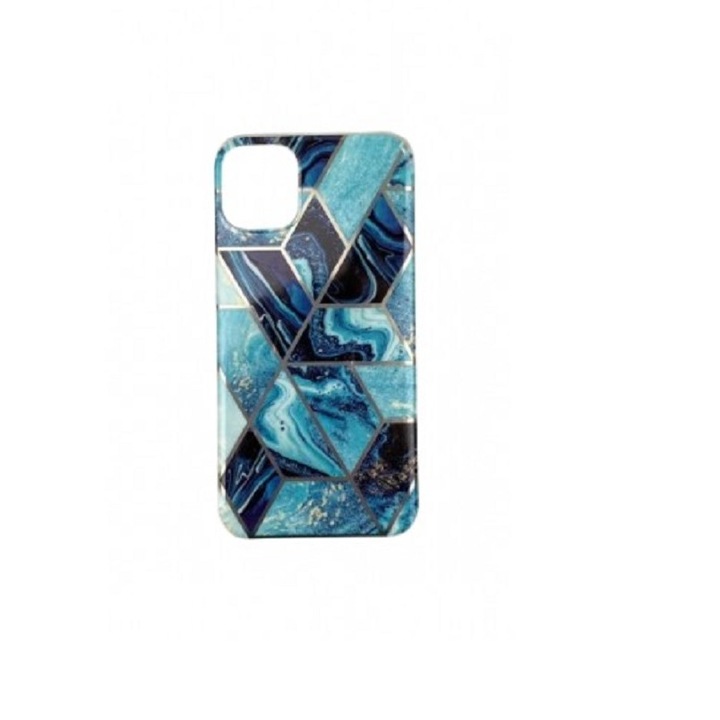 Gold Market® защитен калъф за Huawei P Smart Z Soft IMD TPU Marble Geometric Blue Marble