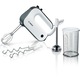 Bosch MFQ49700 Styline Handmixer, 850W, 5 Geschwindigkeitsstufen, inkl. Edelstahl Rührbesen und Knethaken, Spiralkabel, inkl. Stabmixer-Aufsatz, Mixbehälter (0,6L), weiß, dark silber: Tests, Infos & Preisvergleich