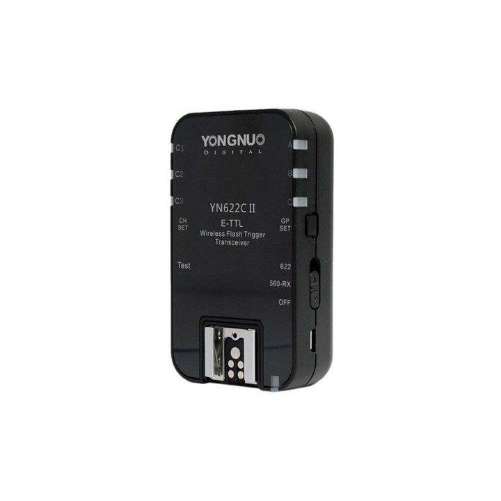 Yongnuo YN-622C II vezeték nélküli zárkioldó táv-adó-vevő, trigger-vevő nagy sebességű szinkronnal, TTL vezeték nélküli, AF segédlámpa
