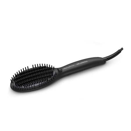 Peria pentru indreptarea parului ROWENTA x KARL LAGERFELD Power Straight CF582LF0, Tehnologie Thermo Control, generator ioni, peri ceramici, 160° - 200° °C, negru