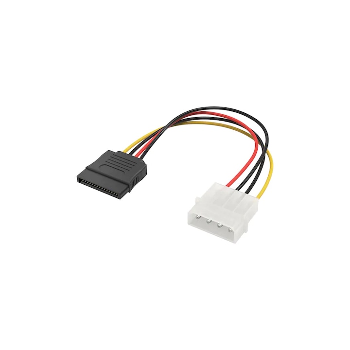 Cablu adaptor de alimentare de la MOLEX 4 pini mama la SATA 15 pini tata