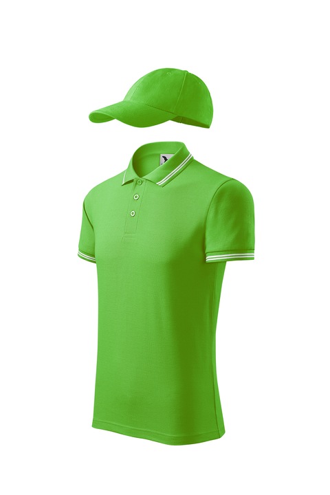 Set tricou polo de barbati si sapca reglabila, Malfini, Pique mix 1, Verde mar