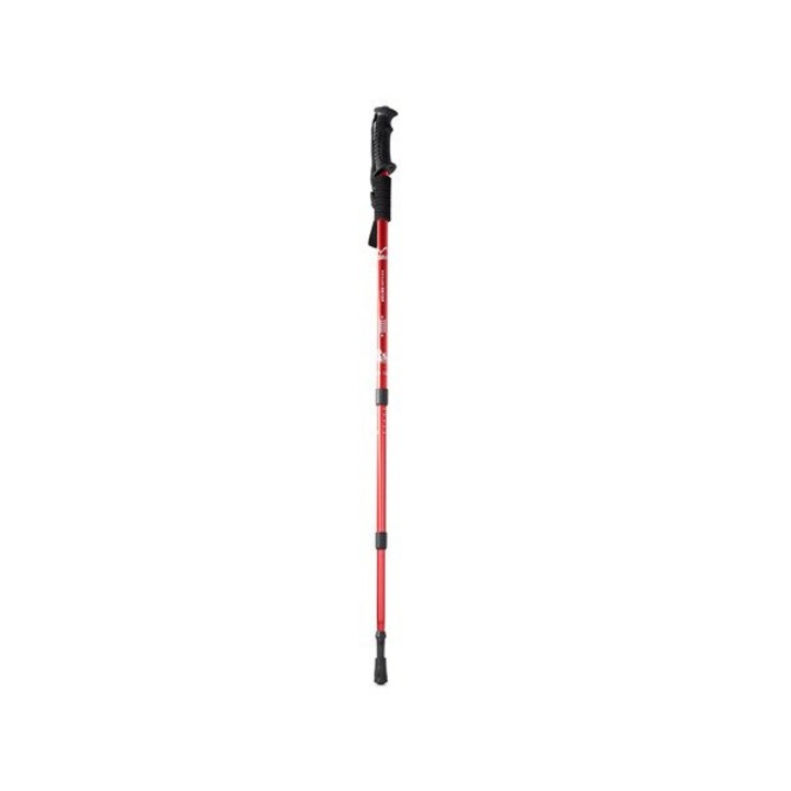Bat pentru trekking, NORDIC WALKING, lungime reglabila 65-135 cm, din aluminiu, maner negru si bat rosu
