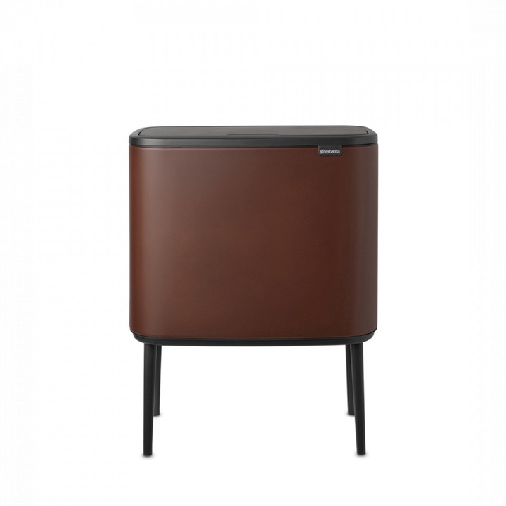 Cos pentru gunoi colectare selectiva Brabantia Bo Touch 1005548, 11+23 L, Deschidere lina si silentioasa, Deschidere mare, Maro