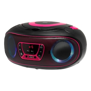 Portabil CD player cu radio FM si lumina LED roz cu functie usb bluetooth Denver TCL-212BT