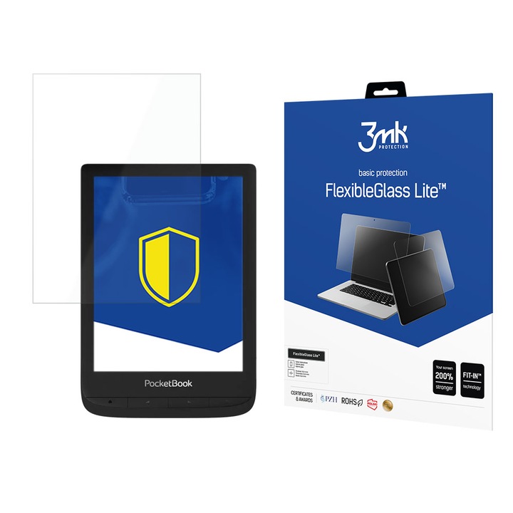 Védőfólia, 3mk védelem, üveg, PocketBook Touch Lux 5, átlátszó
