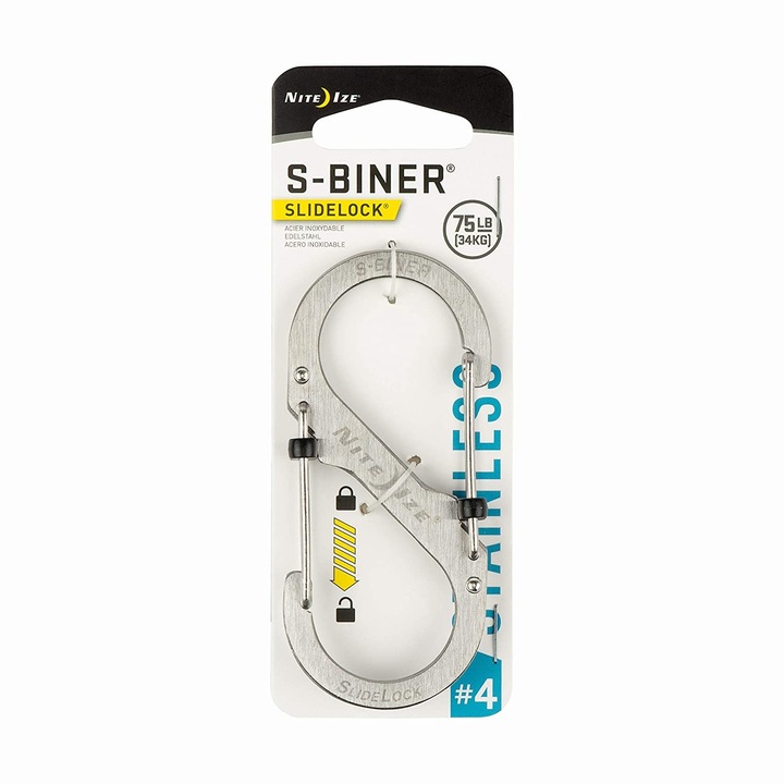 Carabina Nite Ize S-Biner 4 SlideLock, culoare gri