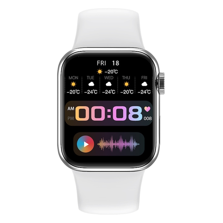 Smartwatch modern GIDA-CRIS Y22 GC165 cu ecran TFT de 1.7” negru si carcasa metalica, notificari apel si retele sociale, monitorizare ritm cardiac si diferite moduri pentru activitati sportive