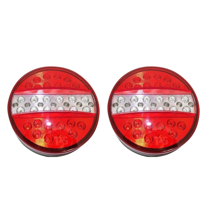 Set Dioda de oprire tip hamburger 24V Rosu-Alb Lumini Spate 2 buc