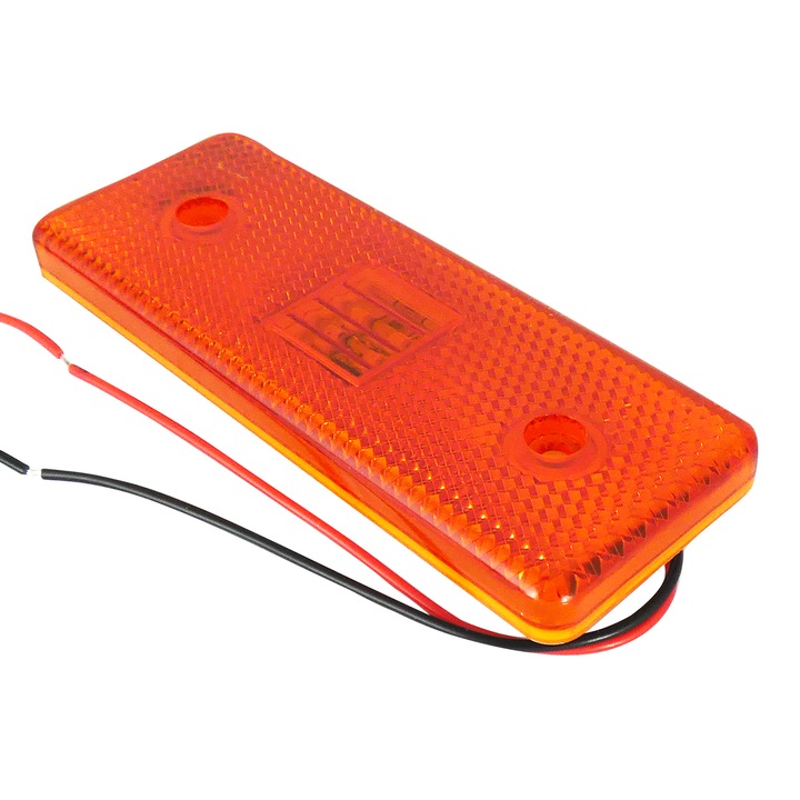 Led e-marker gabarit pentru camioane, autobuz, furgoneta, remorca, rulota 110 mm x 40 mm portocaliu 24V