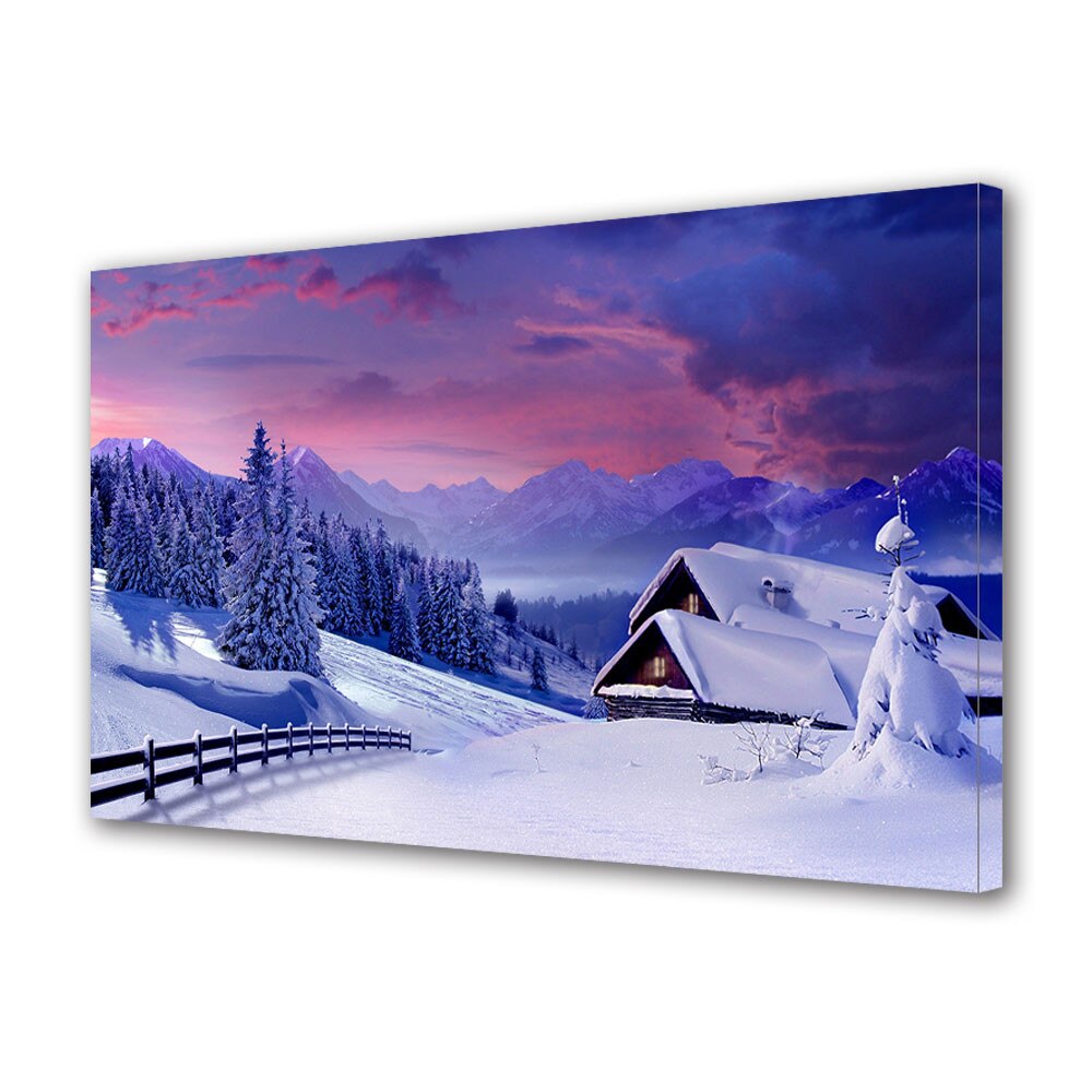 Tablou Canvas Sarbatori Craciun Cabana de poveste 20 x 30 cm