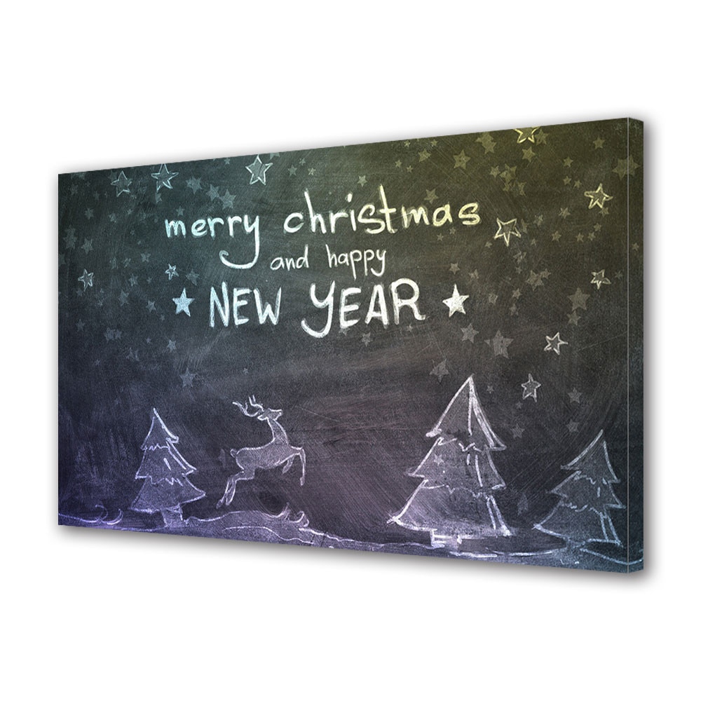 Tablou Canvas Sarbatori Craciun Happy New Year 40 x 60 cm